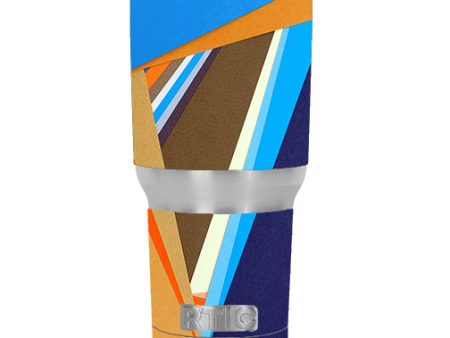 Abstract Patterns Blue Tan RTIC 30oz Tumbler Skin Supply