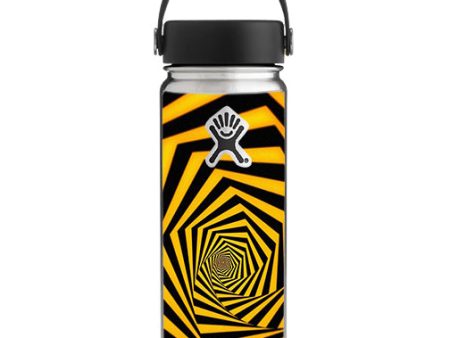 Black Yellow Trippy Pattern Hydroflask 18oz Wide Mouth Skin Discount