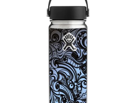 Blue Grey Paisley Abstract Hydroflask 18oz Wide Mouth Skin Hot on Sale