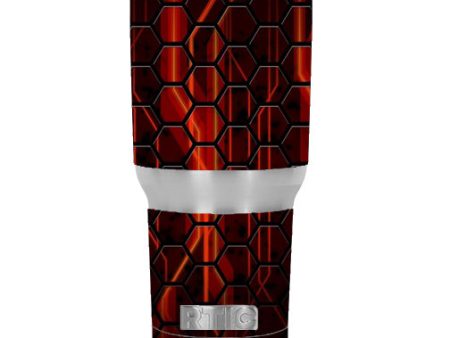 Abstract Red Metal RTIC 30oz Tumbler Skin For Cheap