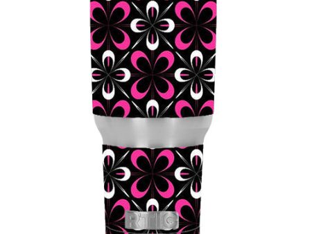 Abstract Pink Black Pattern RTIC 30oz Tumbler Skin Discount