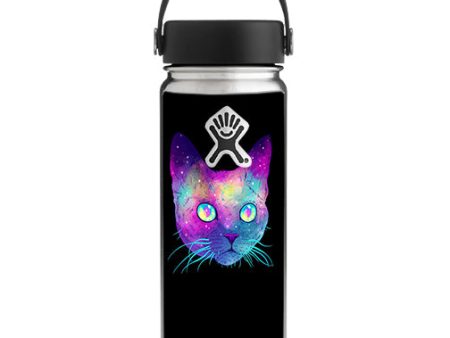 Colorful Galaxy Space Cat Hydroflask 18oz Wide Mouth Skin For Sale