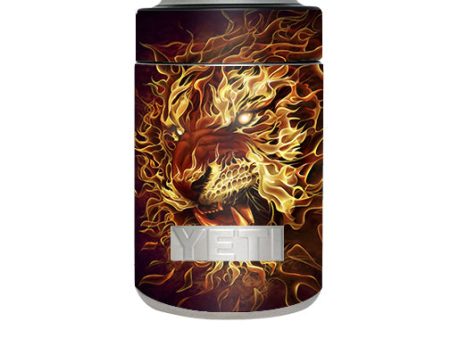 Tiger On Fire Yeti Rambler Colster Skin For Sale