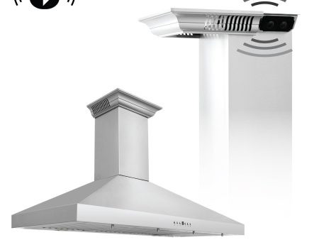 ZLINE Ducted Vent Wall Mount Range Hood in Stainless Steel with Built-in ZLINE CrownSound Bluetooth Speakers (KL3CRN-BT) Discount