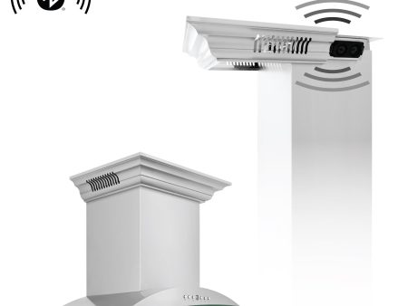 ZLINE Ducted Vent Wall Mount Range Hood in Stainless Steel with Built-in ZLINE CrownSound Bluetooth Speakers (KNCRN-BT) Fashion