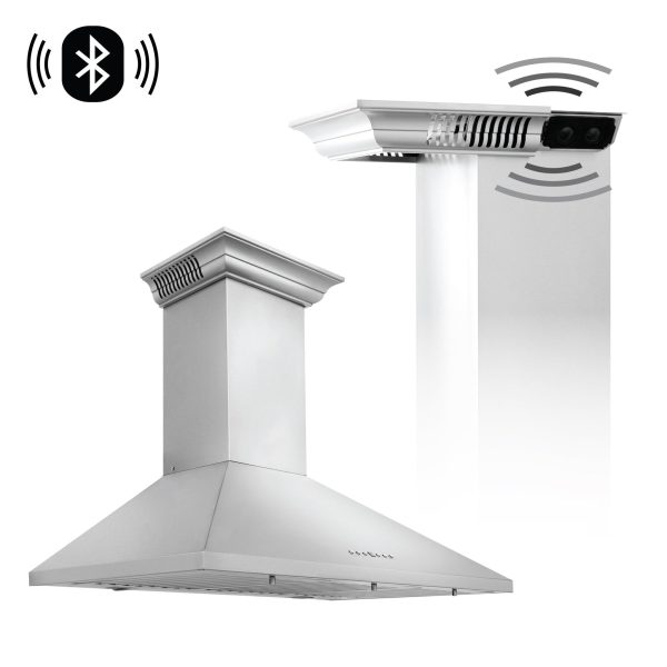 ZLINE 30 in. Ducted Vent Wall Mount Range Hood in Stainless Steel with Built-in ZLINE CrownSound Bluetooth Speakers (KL2CRN-BT) Online Hot Sale